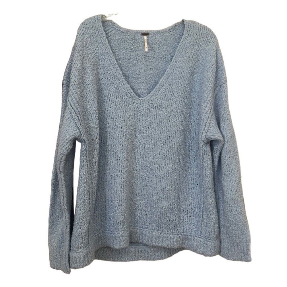 ANTHROPOLOGIE FREE PEOPLE COZY LIGHT BLUE SWEATER SIZE XS